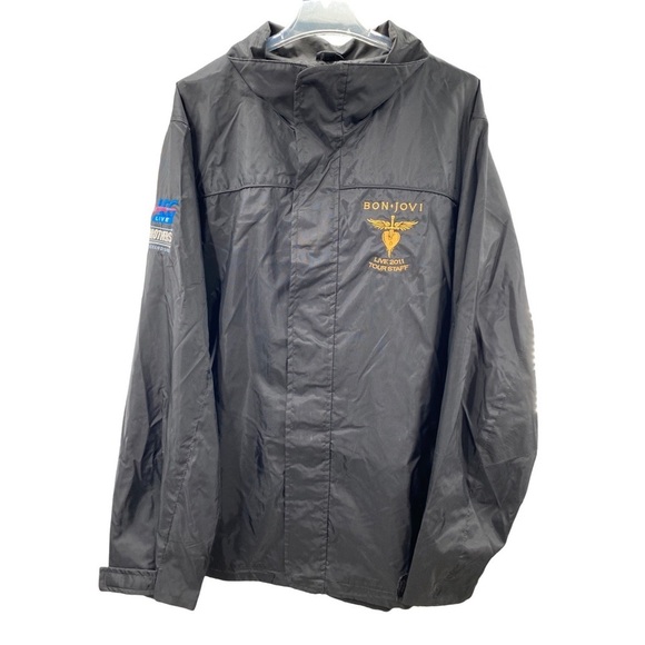 Bon Jovi Rare 2011 Live Tour Staff Men’s Black Embroidered Jacket XL - Picture 2 of 11
